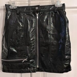 Silence + noise (Urban Outfitters) faux leather mini skirt. Silver details